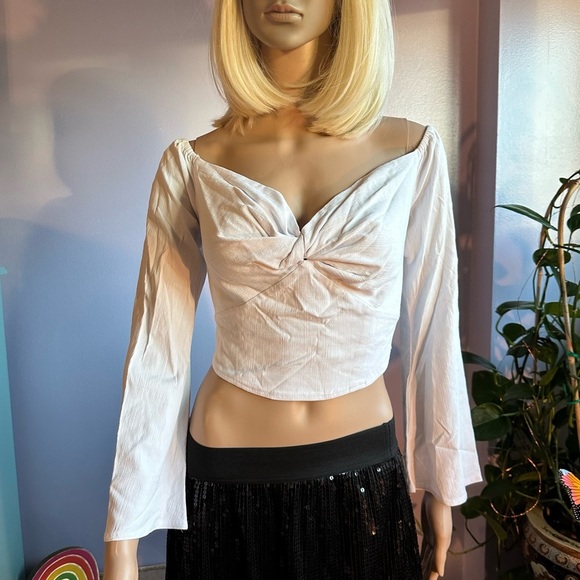 Free People bell sleeves crop top - Picture 2 of 12